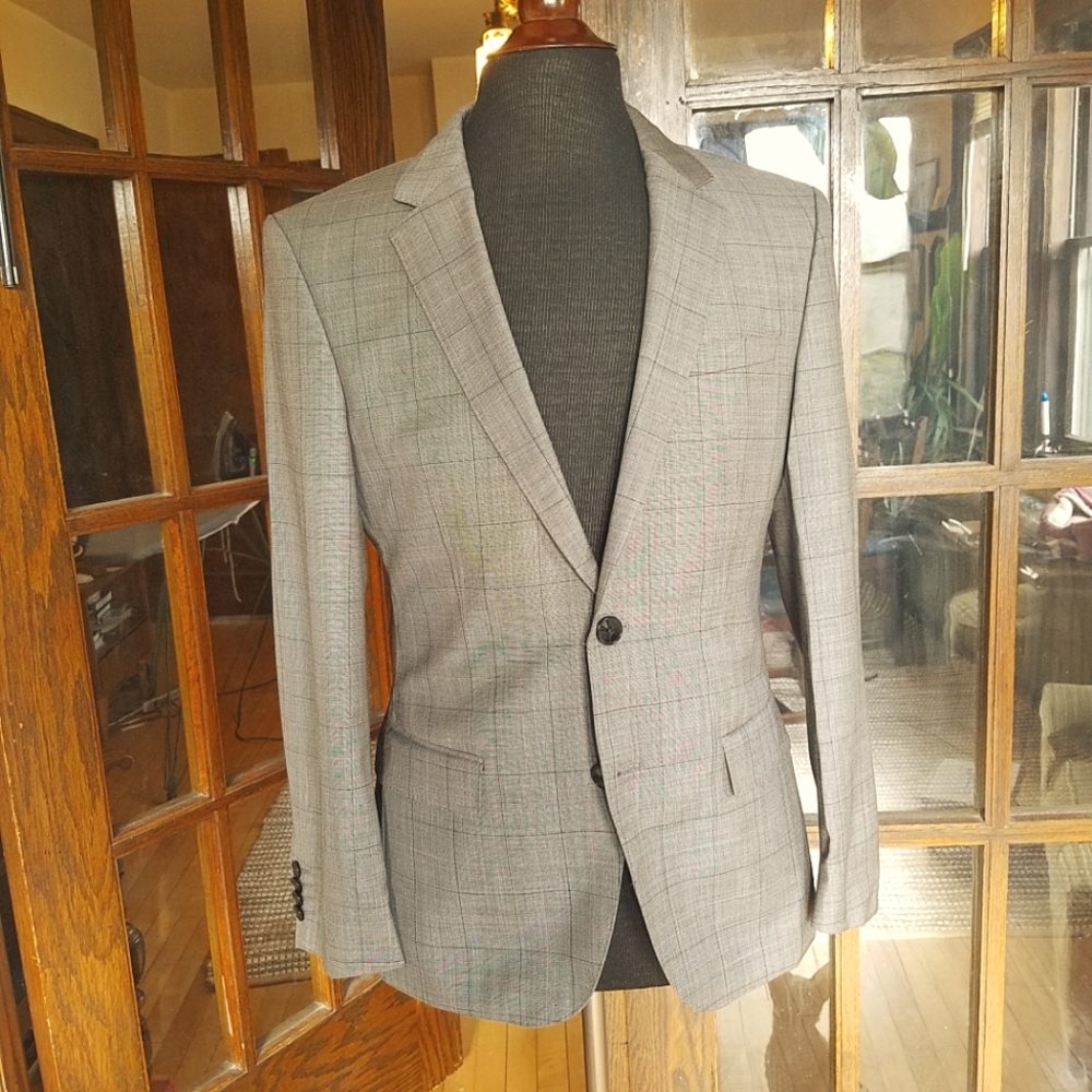 Hugo Boss Windowpane plaid Virgin wool suit